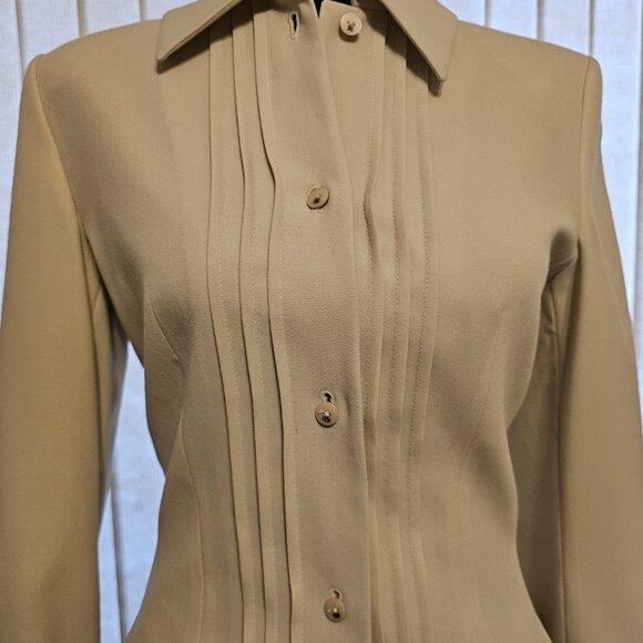 Escada Beige New Wool Pants Suit 34 (Small) - Picture 5 of 12